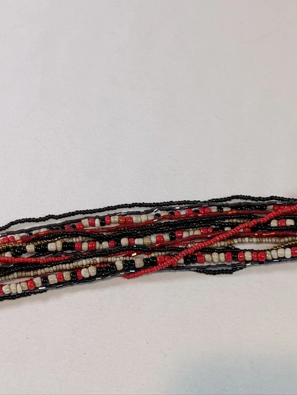 Beaded Wood Clasp Bracelet
